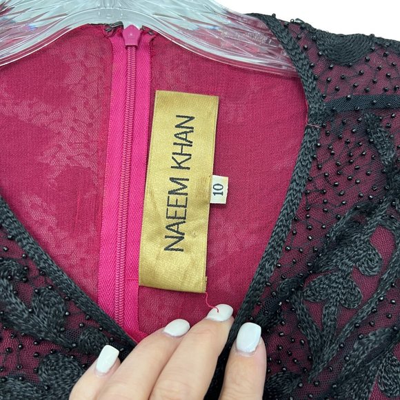 Naeem Khan women's lace beaded long sleeve top size 10 - Picture 4 of 5